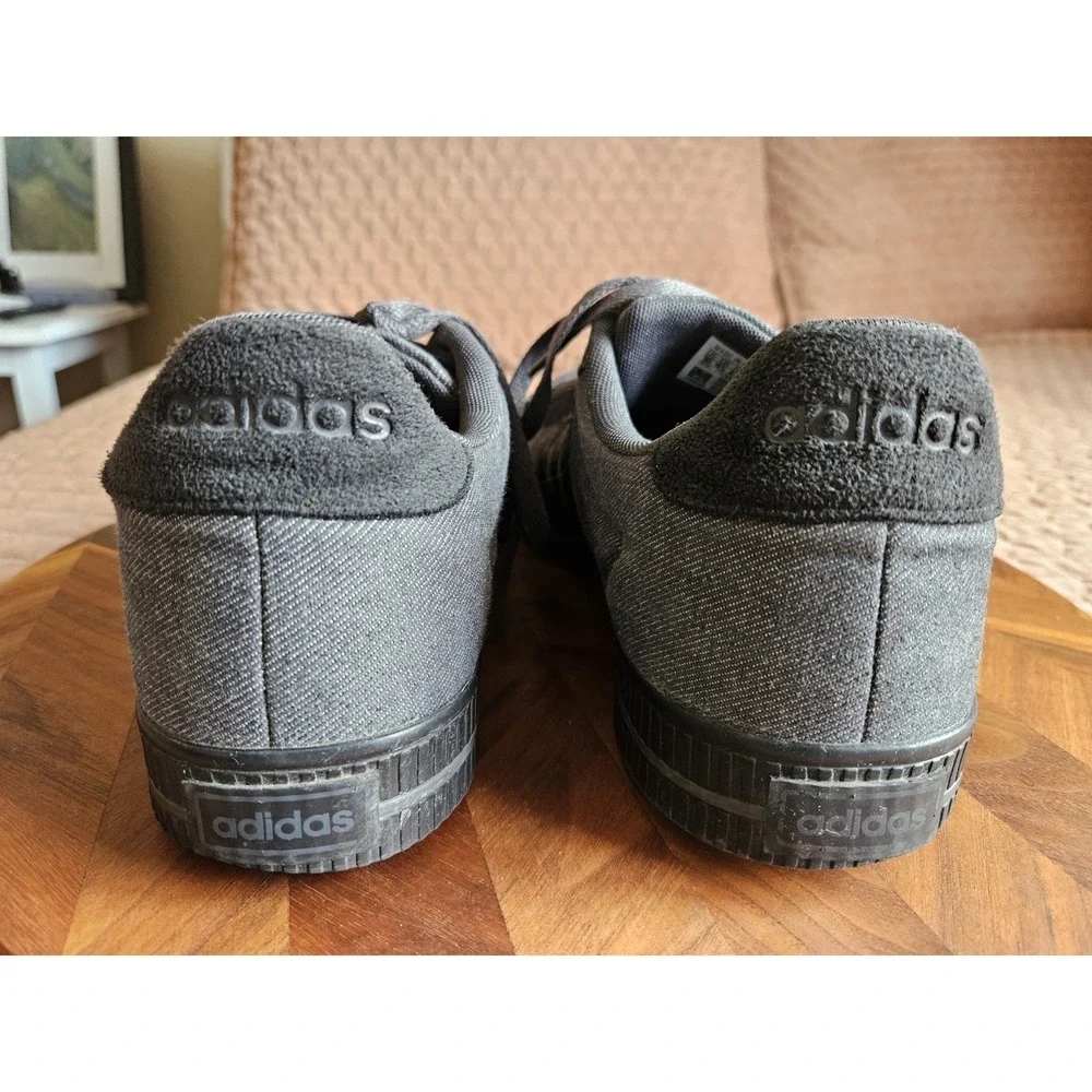 Adidas Men's Daily 3.0 Gray Black Canvas Lace-Up Skateboard Athletic Sneakers 10